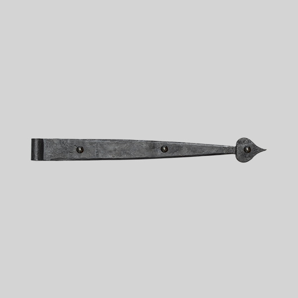 Shown as right hand with a dark wax iron finish.