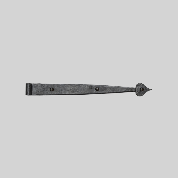 Shown as right hand with a dark wax iron finish.