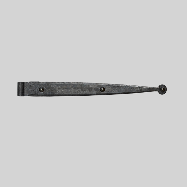 Shown as right hand with a dark wax iron finish.