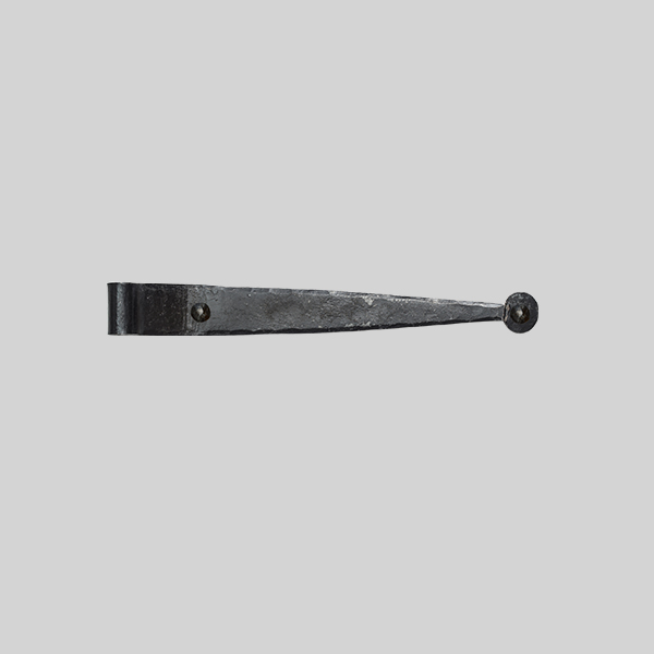 Shown as right hand with a dark wax iron finish.