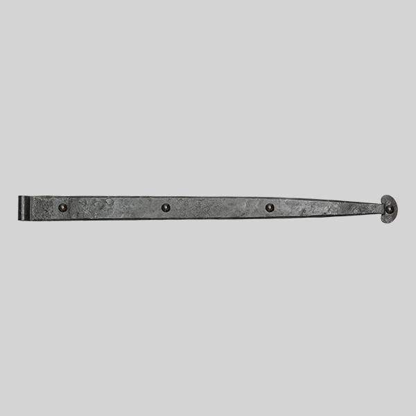Shown as right hand with a dark wax iron finish.