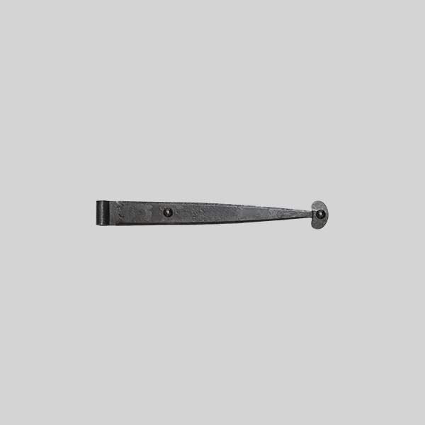 Shown as right hand with a dark wax iron finish.