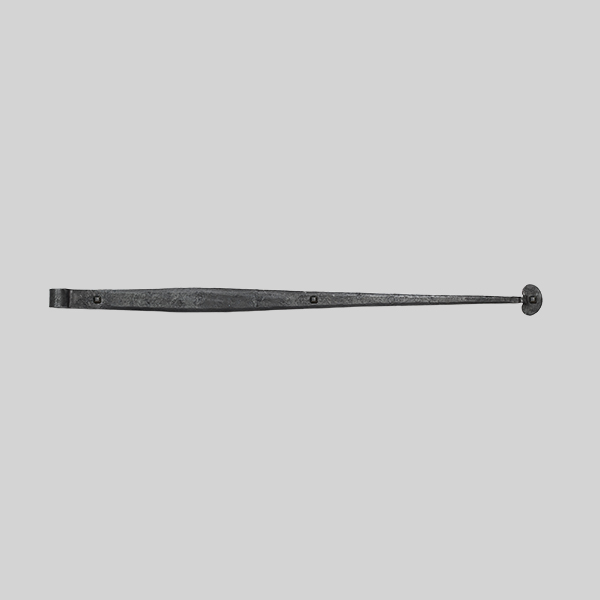 Shown as right hand with a dark wax iron finish.