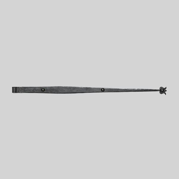 Shown as right hand with a dark wax iron finish.