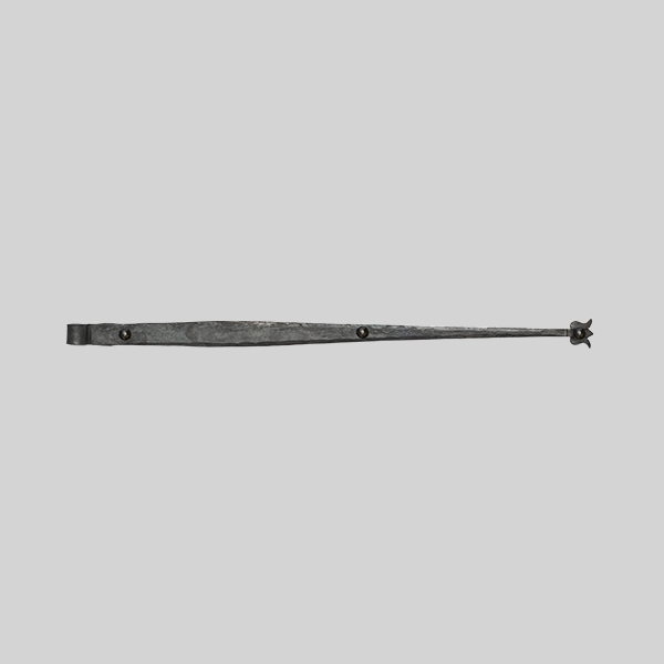 Shown as right hand with a dark wax iron finish.