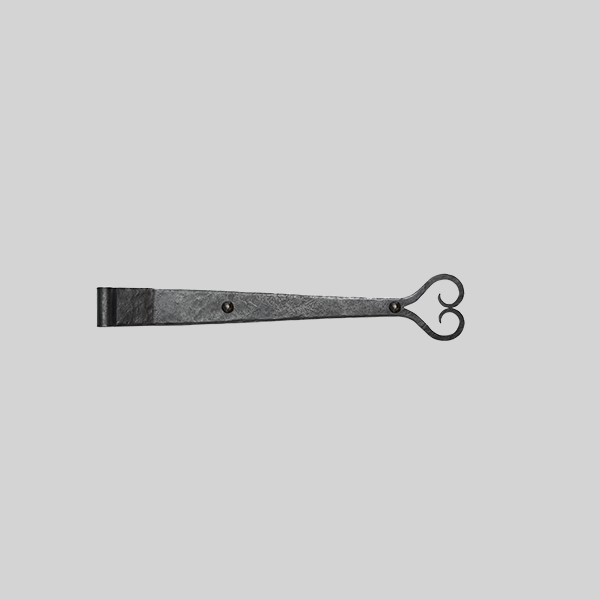 Shown as right hand with a dark wax iron finish.