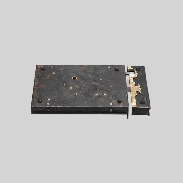 Shown as right hand with a dark wax iron finish.