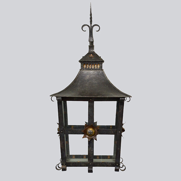 <skid>A912</skid> Hand Forged Wall Lantern with Bracket (made from pure/true wrought iron)